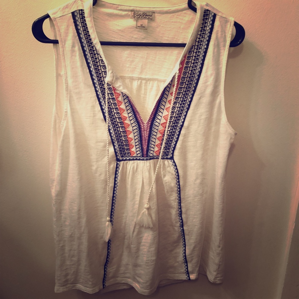 Lucky Brand boho tassel shirt